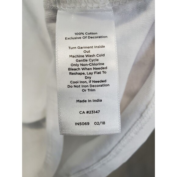 Talbots Woman 100% Cotton White Sequined Palm Trees Short Sleeve T-Shirt Size 2X - Picture 7 of 7